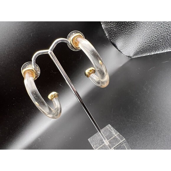 Clear Resin Hoops with Gold Accents - Picture 5 of 5